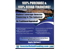 INVESTOR 100% FIX & FLIP FINANCING - Up To $2,000,000.00 with 680+ Credit!