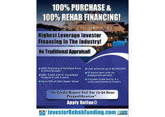 INVESTOR 100% FIX & FLIP FINANCING - Up To $2,000,000.00 with 680+ Credit