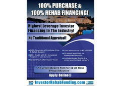 INVESTOR 100% FIX & FLIP FINANCING - Up To $2,000,000.00 with 680+ Credit!